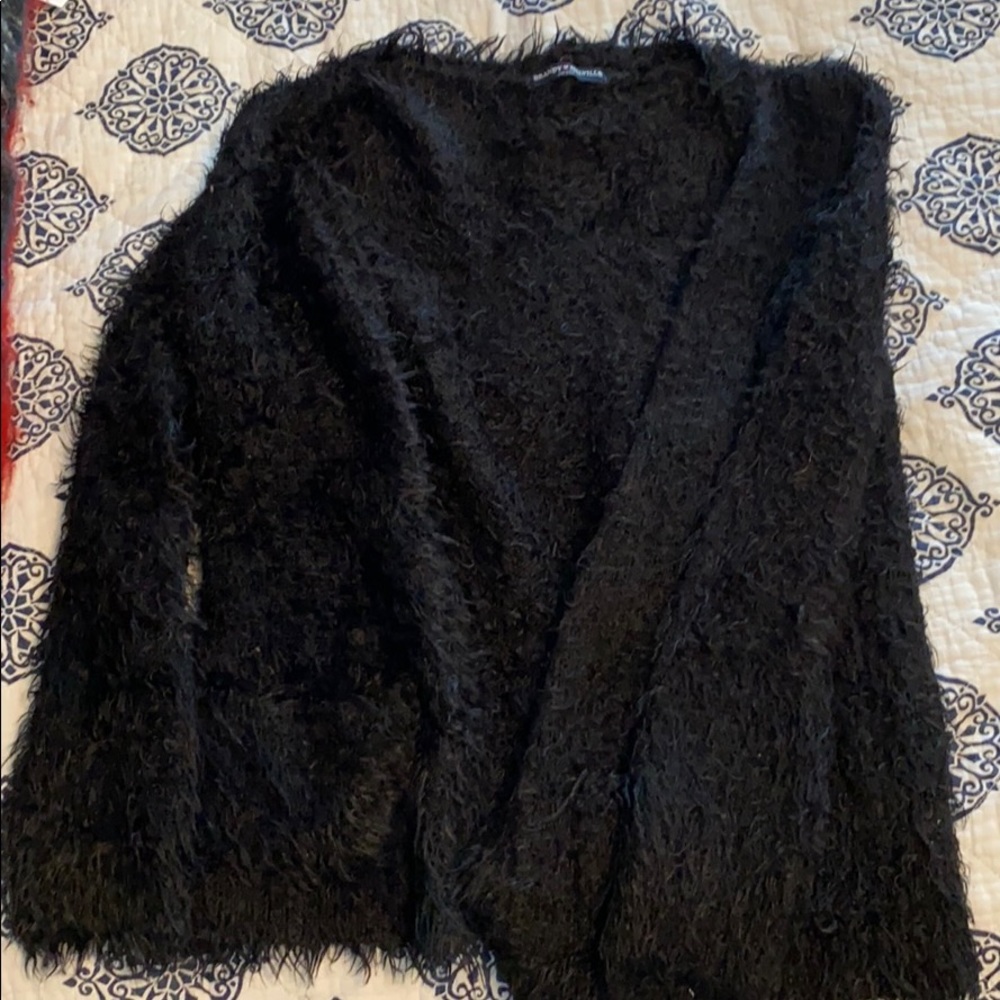 fuzzy cardigan